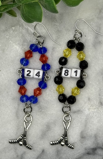 Hockey Rivalry Charm Earrings