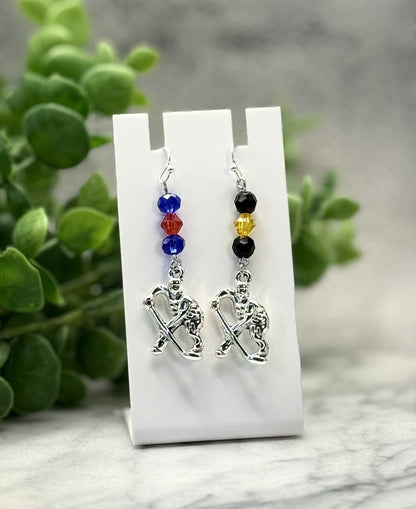 Hockey Rivalry Charm Earrings