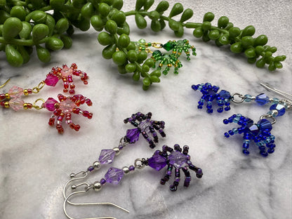 Spider Seed Bead Earrings in Variety of Colors