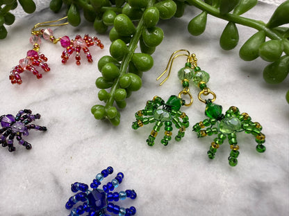 Spider Seed Bead Earrings in Variety of Colors