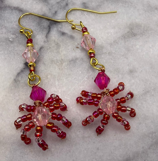Spider Seed Bead Earrings in Variety of Colors