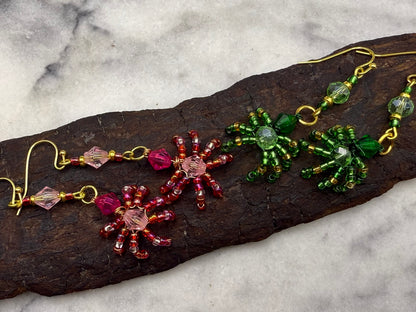 Spider Seed Bead Earrings in Variety of Colors