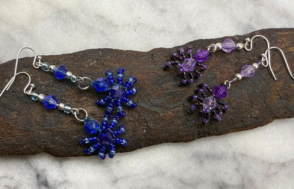 Spider Seed Bead Earrings in Variety of Colors