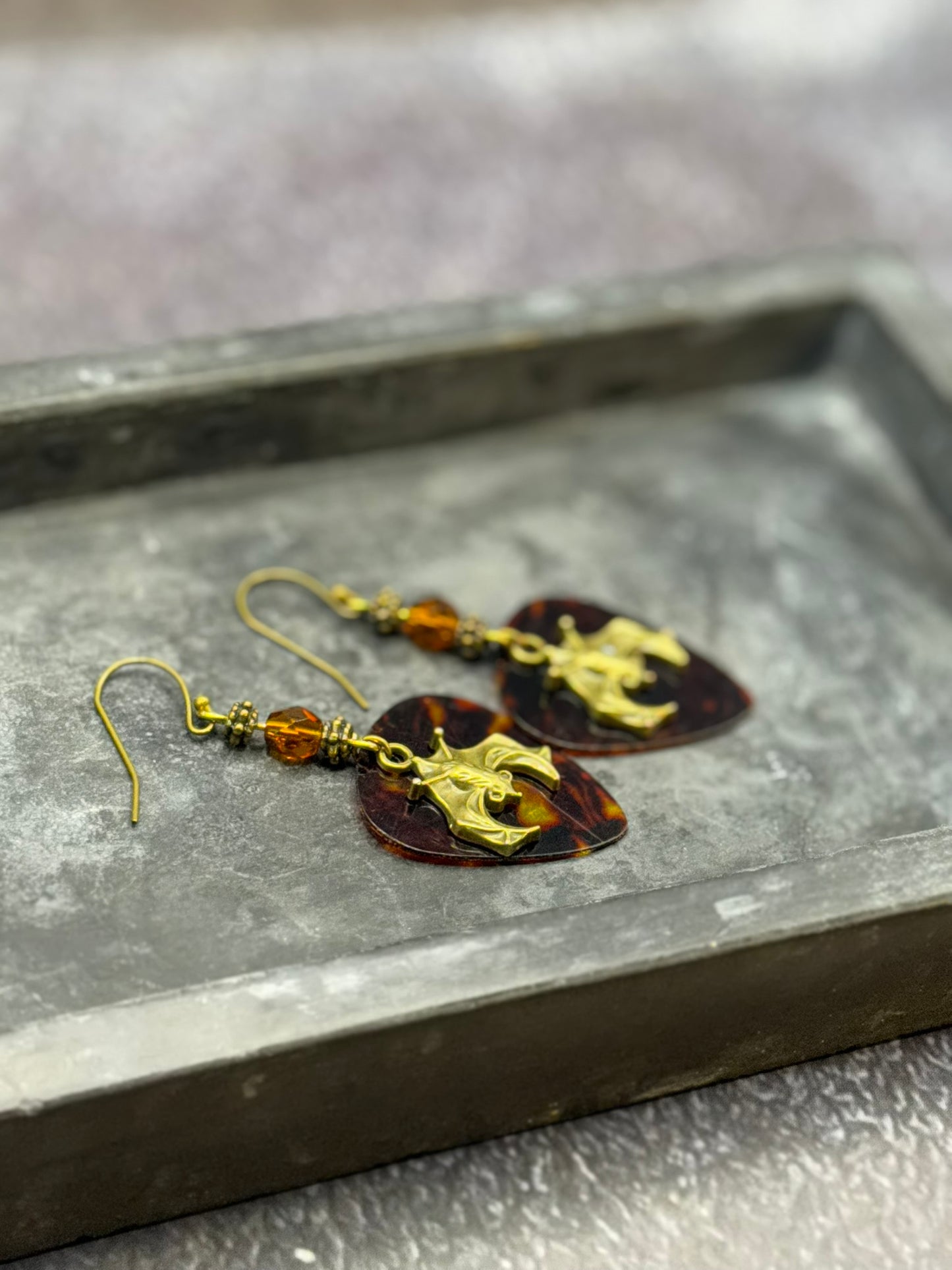 Guitar Pick Earrings in Firestorm (Warm Spectrum)