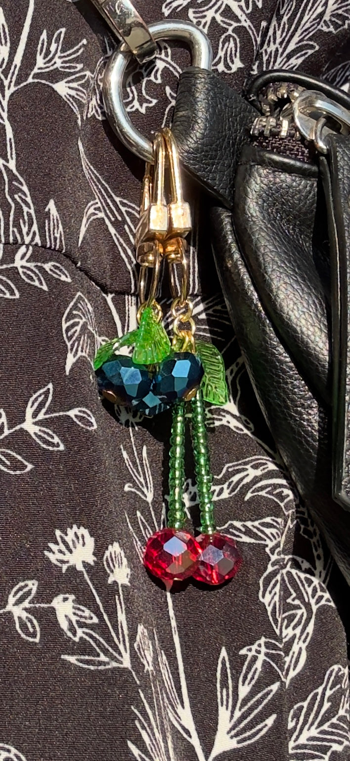 Fruit Basket Bag Charms | Cherry or Blueberry