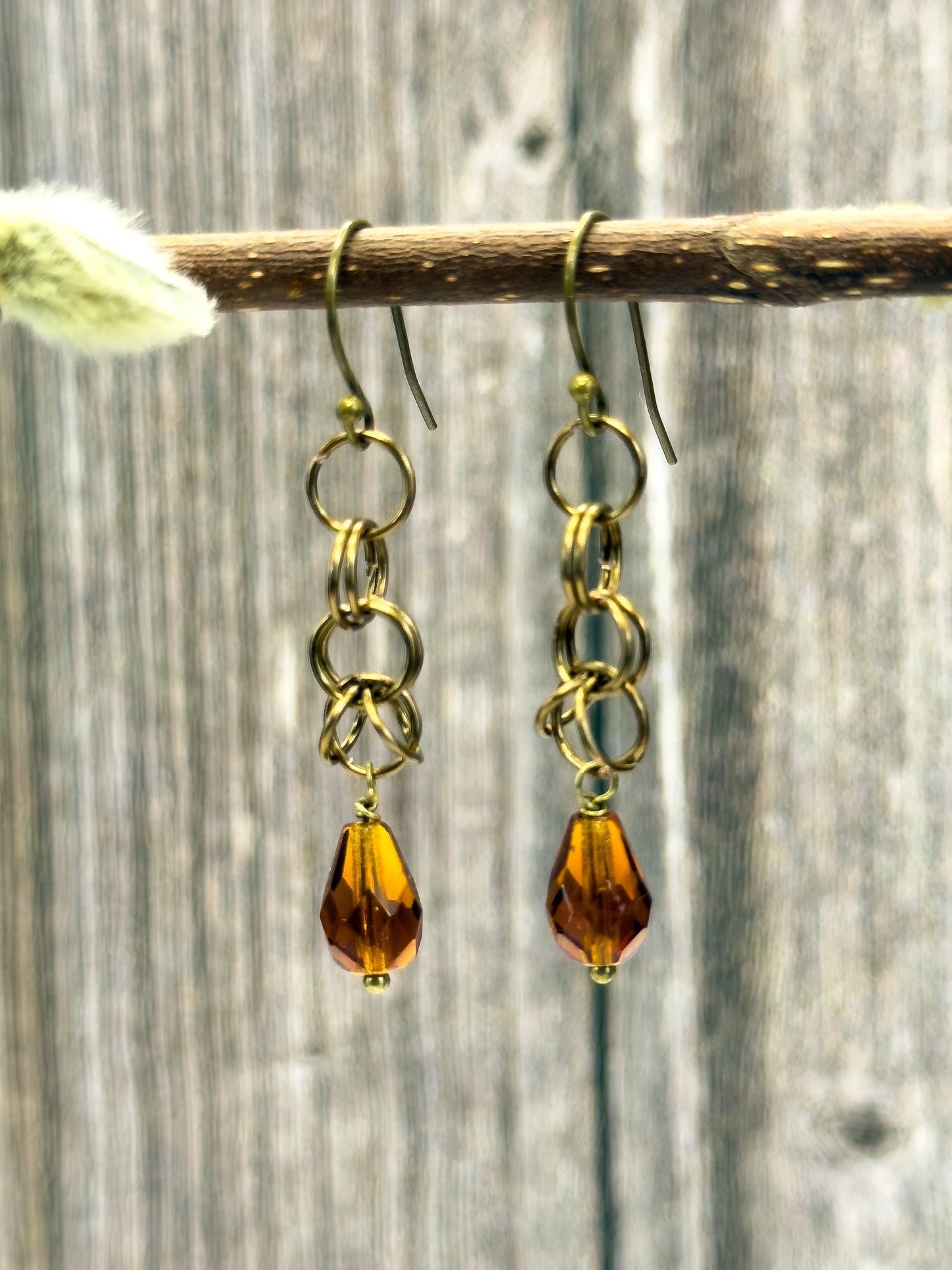 Entwined Rose Chainmail Earring Collection - Floral and Drop Designs