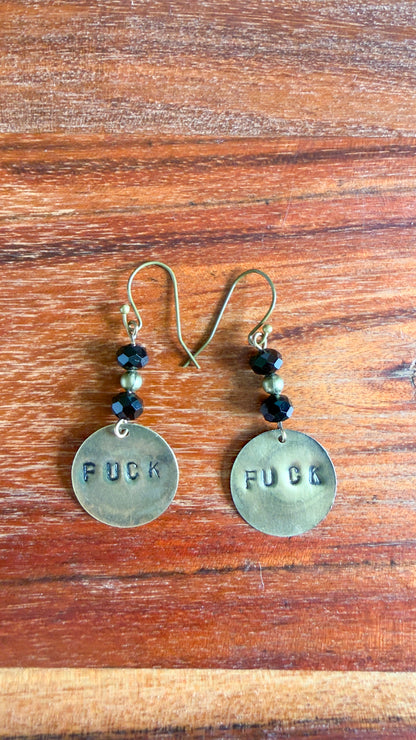 Stamped Statement Earrings (expletives)