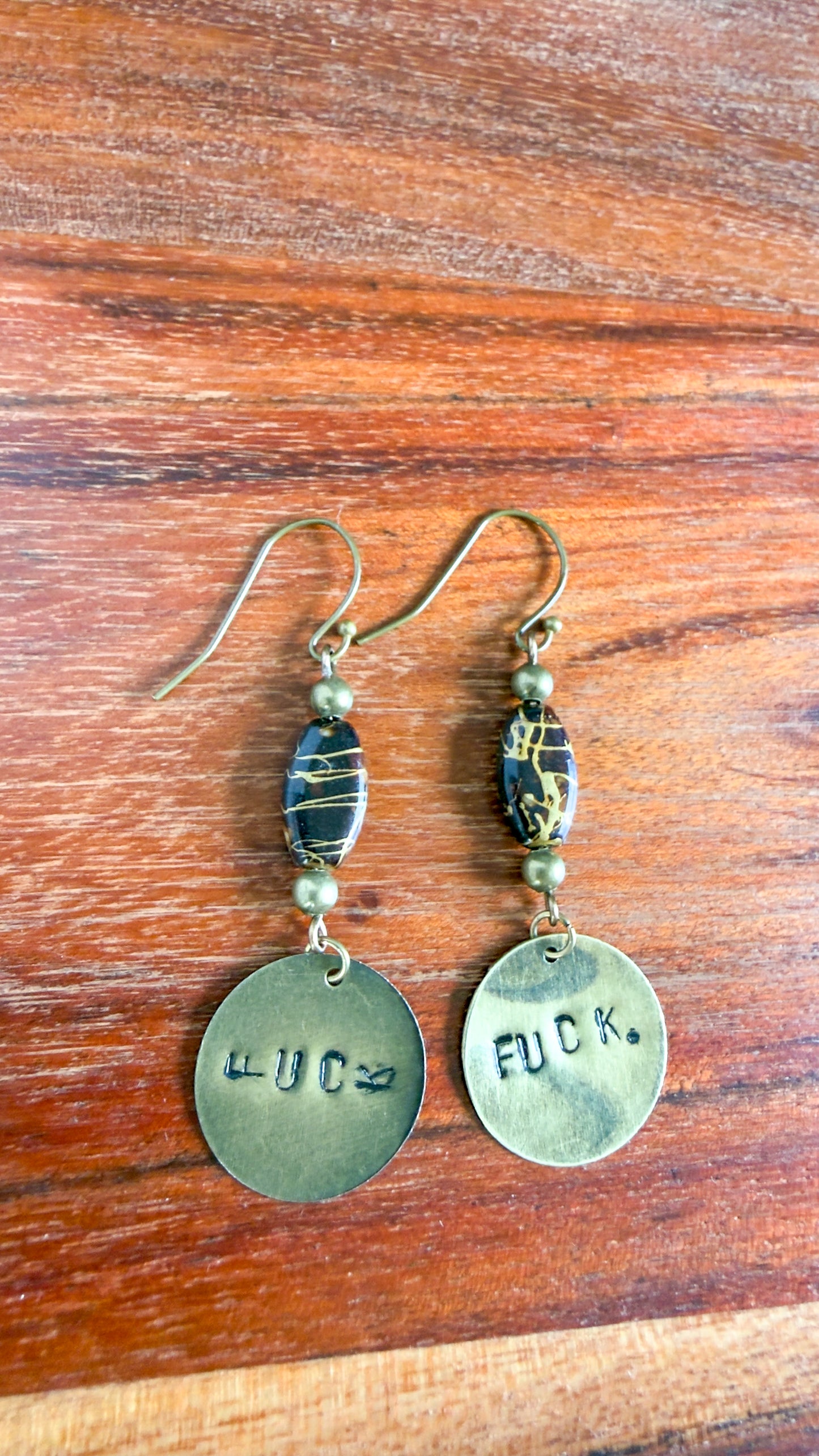 Stamped Statement Earrings (expletives)