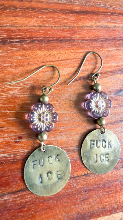 Stamped Statement Earrings (expletives)