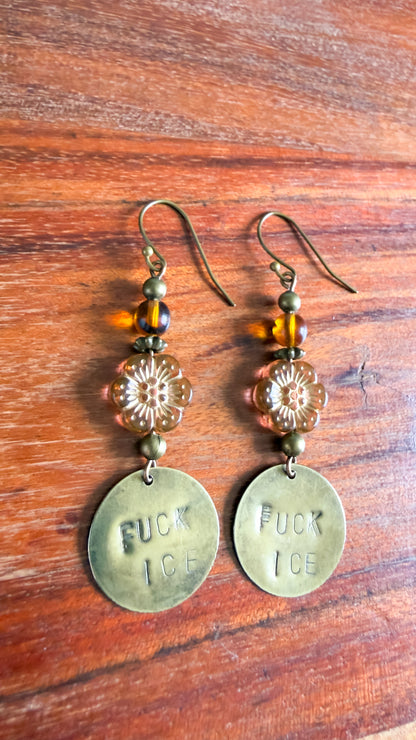 Stamped Statement Earrings (expletives)