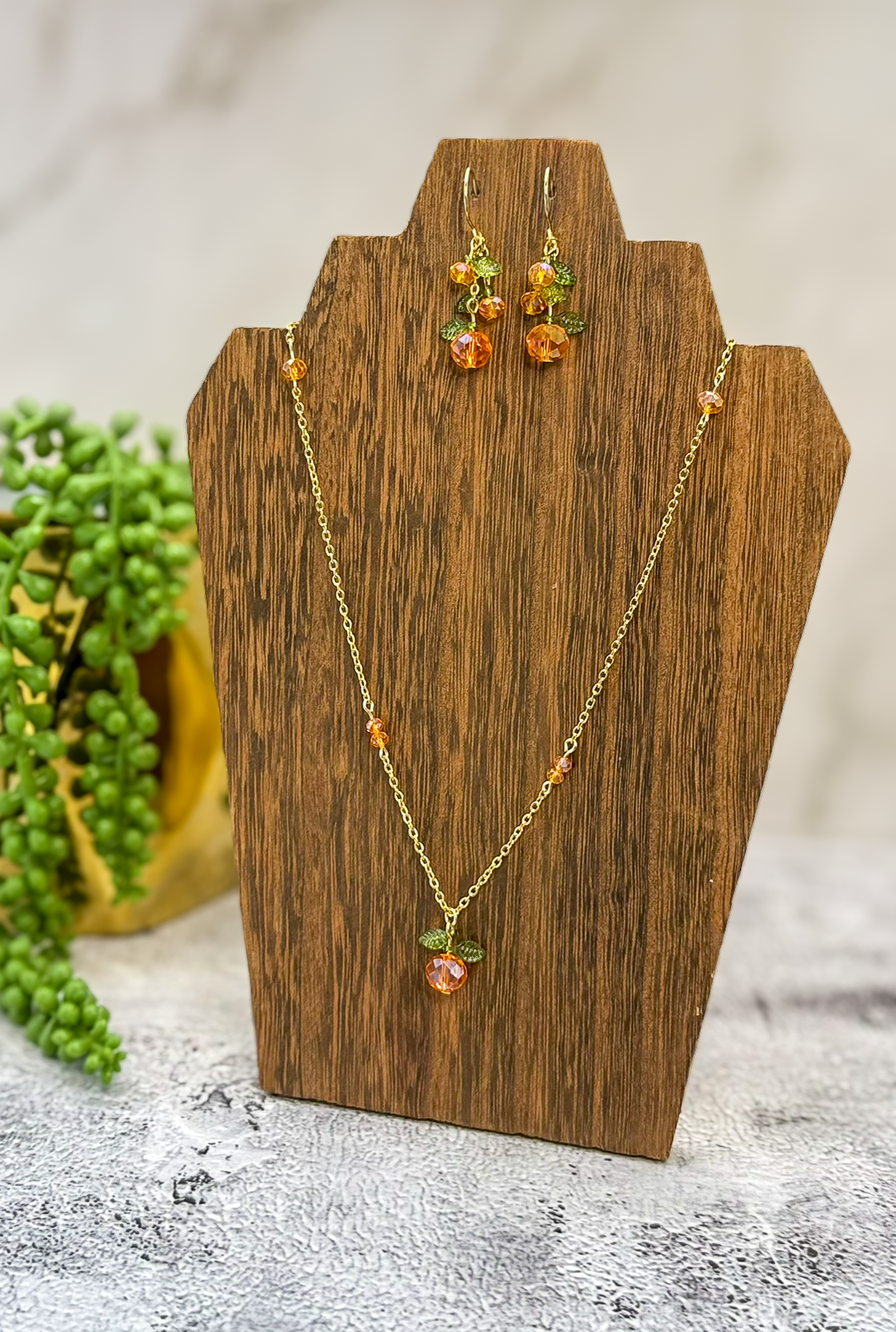Fruit Basket Necklace & Earring Set | Handmade Fruit Jewelry