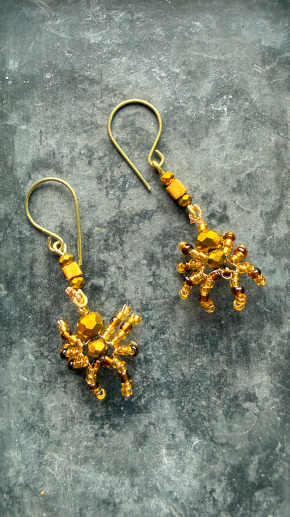 Spider Beaded Earrings in Variety of Colors