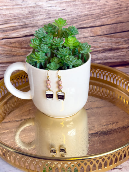 Seattle Coffee Cup Dangle Earrings