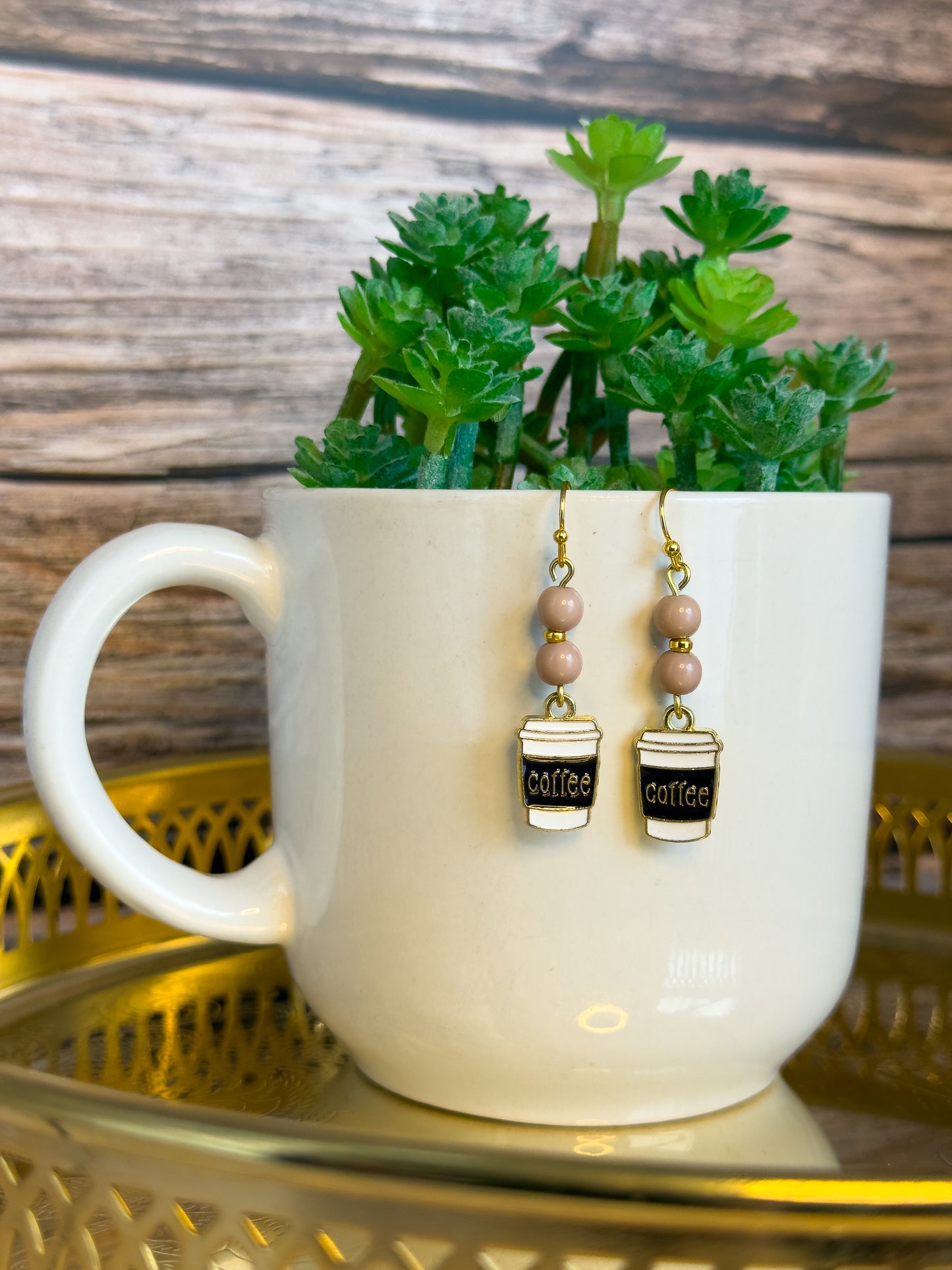 Seattle Coffee Cup Dangle Earrings
