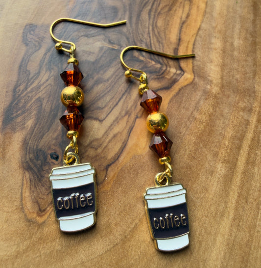 Seattle Coffee Cup Dangle Earrings